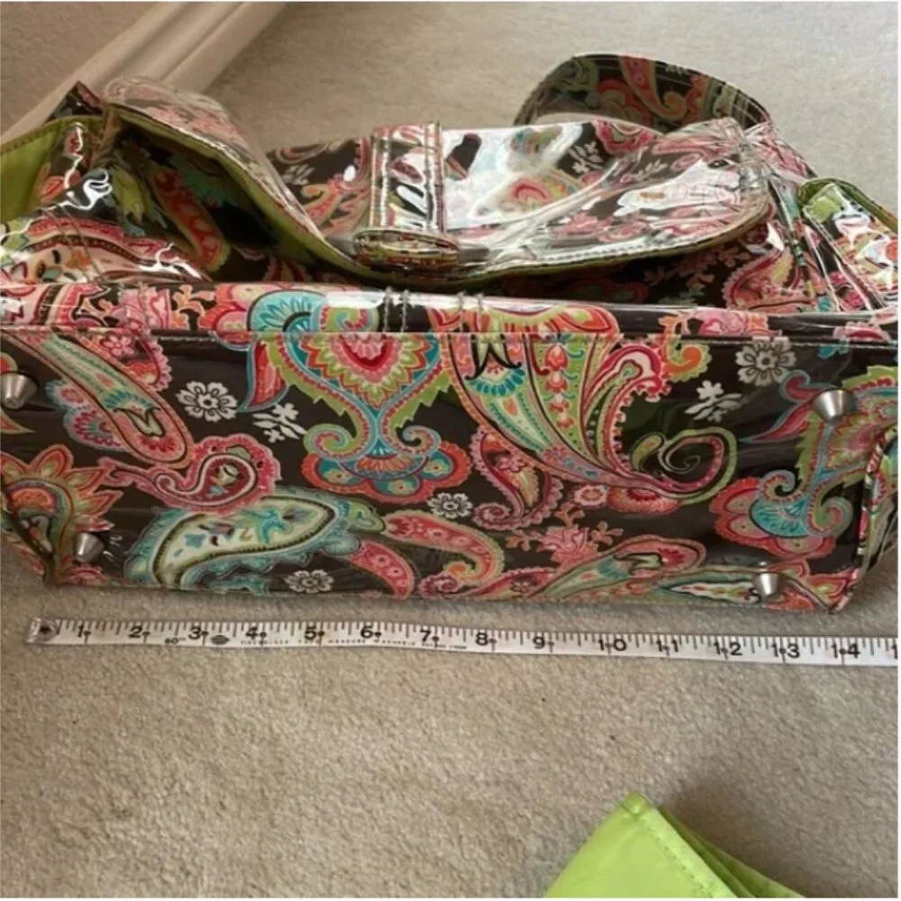 Kalencom New Orleans diaper messenger bag changing mat zipper pouch paisley